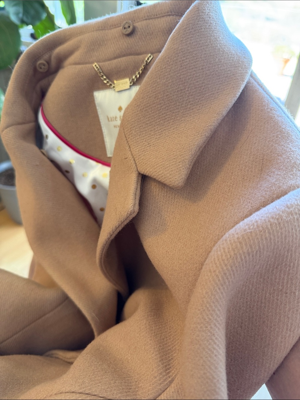 kate spade Tan Wool-Blend Trench Coat - Picture 13 of 13